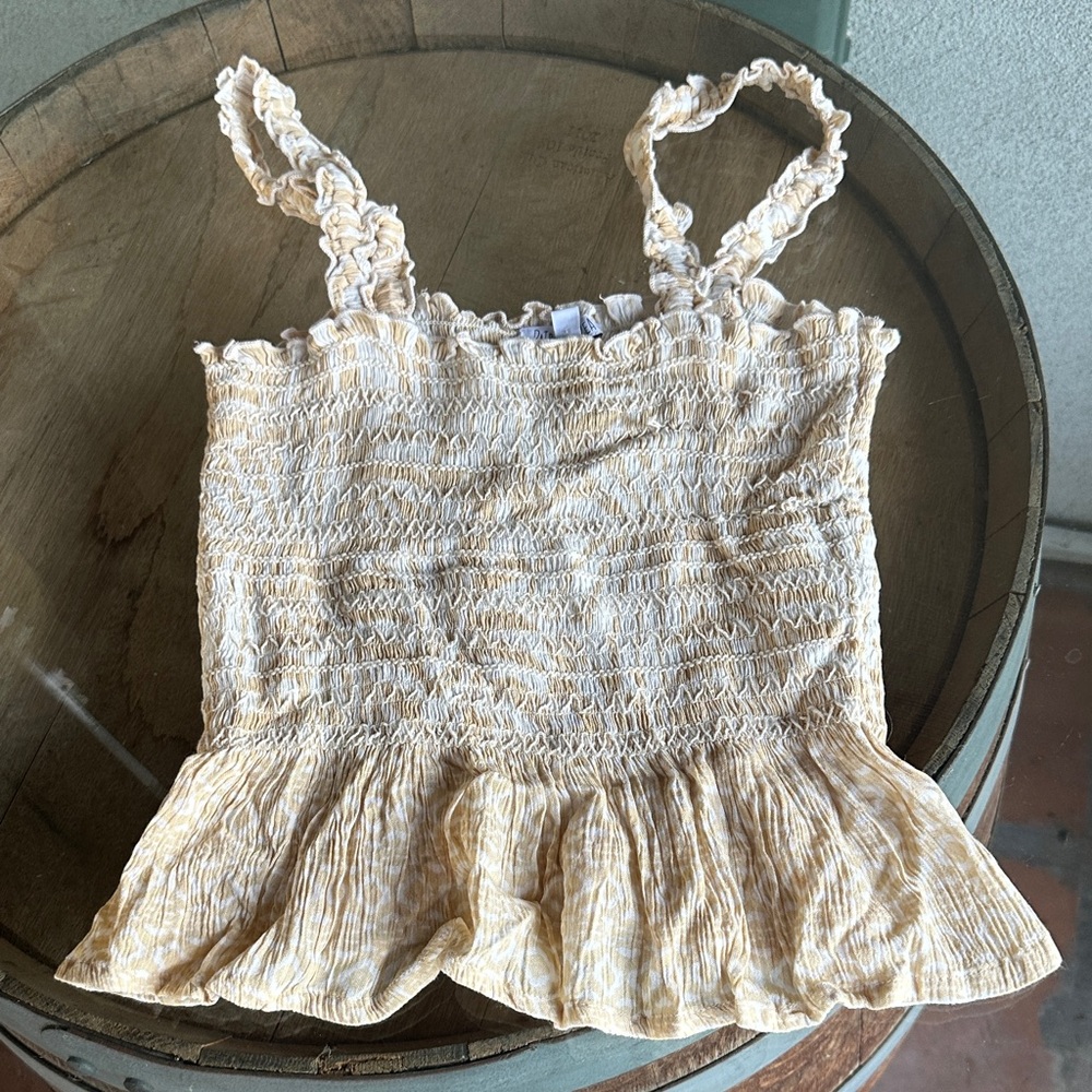 Women's Cream Ruffled Top